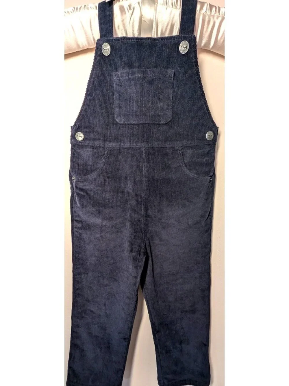 Cyrillus Paris Baby Corduroy Dungarees Overalls, Navy, Size 36 Months